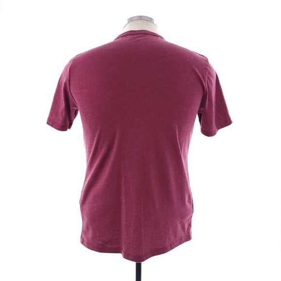 Asics Mens Sz Small Solid Burgundy Short Sleeve Crew Neck Active Gym T-shirt - Picture 3 of 6